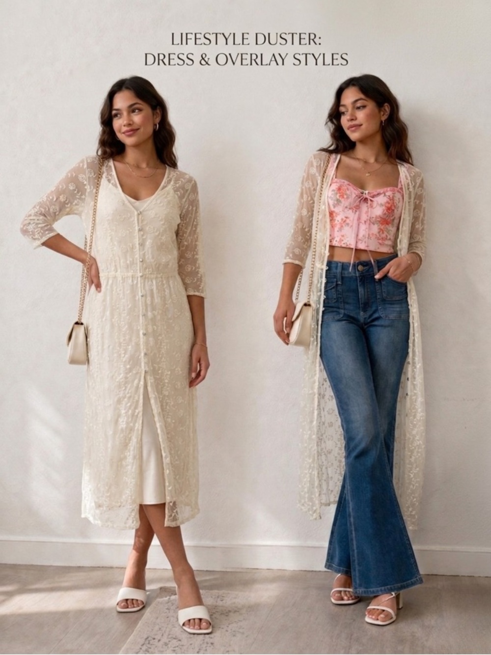 Forever 21 Sheer Lace Duster Dress – Boho Free People Vibes